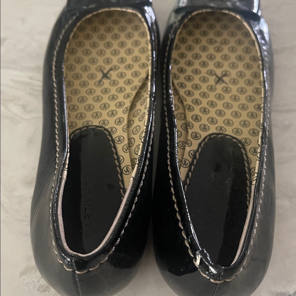 Martin + Osa black patent leather bow ballet flats size 7 - Picture 3 of 16